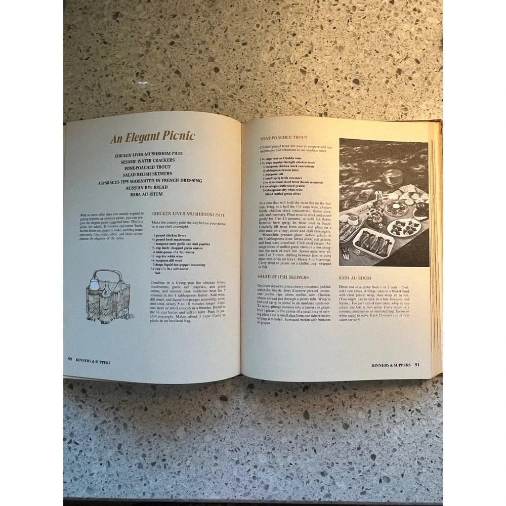 Vintage 1969 Sunset Menu Cook Book Hardcover Retro Recipes Parties Holidays